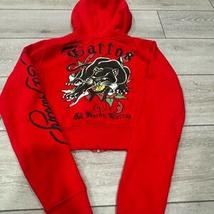 Ed Hardy Red Panther Tattoo Hoodie
